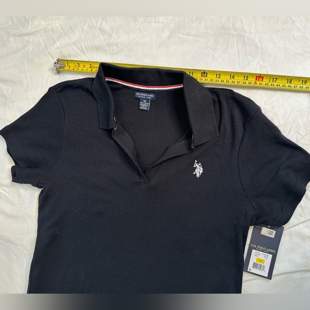 U.S. Polo Assn. Black Cotton Polo T-Shirt Dress M NWT - Picture 8 of 11